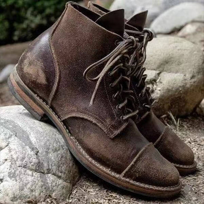 Cristian | Botas de invierno para hombre de piel con cordones
