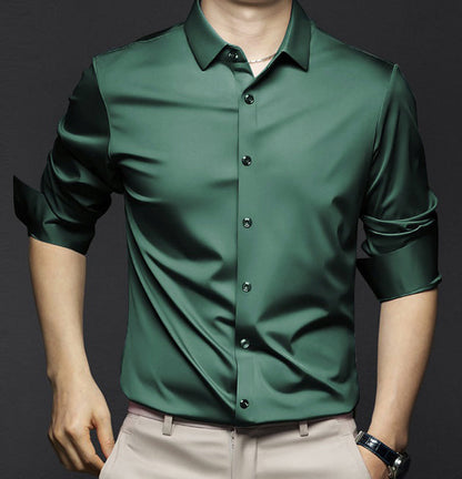 Aquiles | Camisa elástica de primavera de corte slim para hombre