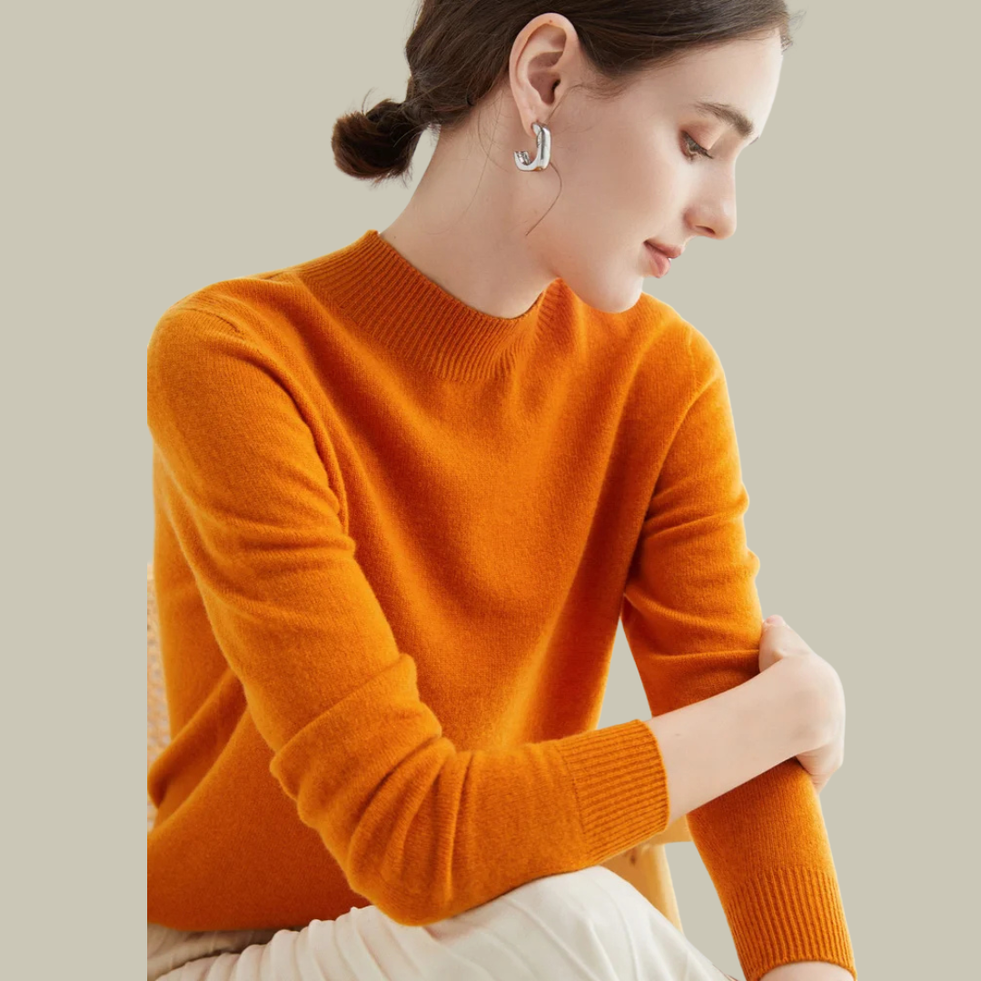 Ivania | Jersey de lana merino con cuello alto para mujer