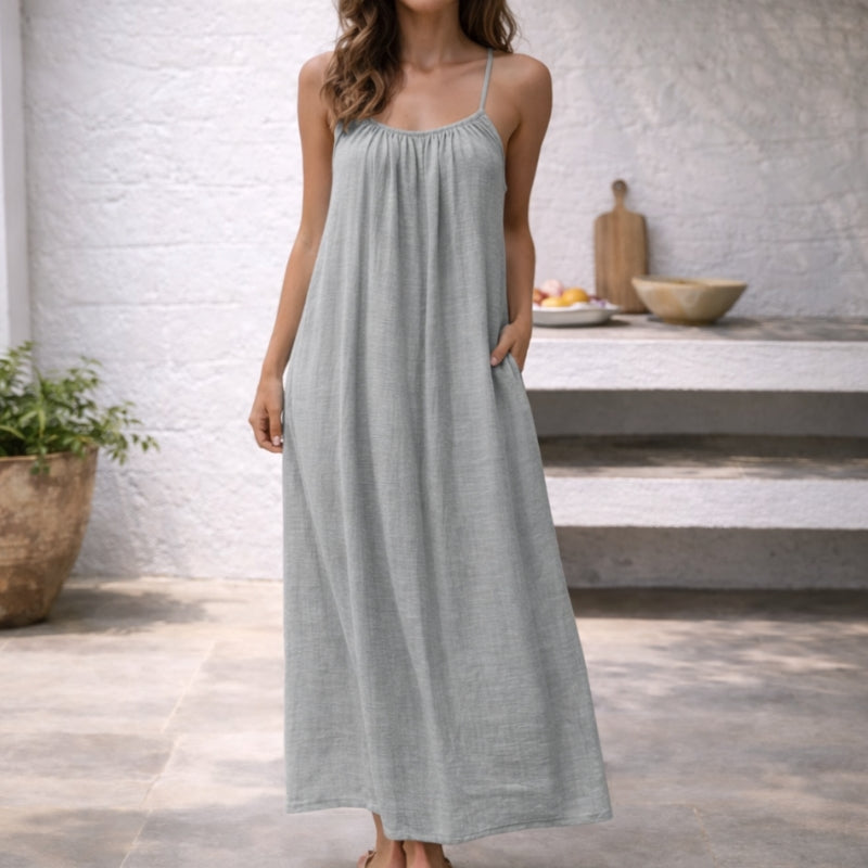Trinidad | Vestido maxi para mujer con tirantes finos y corte suelto