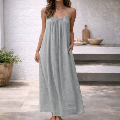 Trinidad | Vestido maxi para mujer con tirantes finos y corte suelto