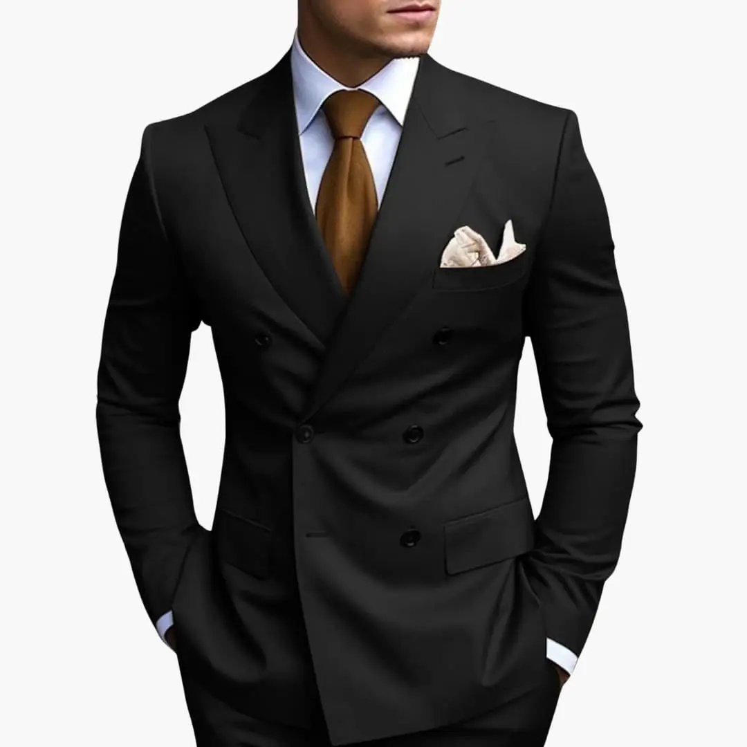 Fabian | Costume de mariage pour homme avec revers et design croisé