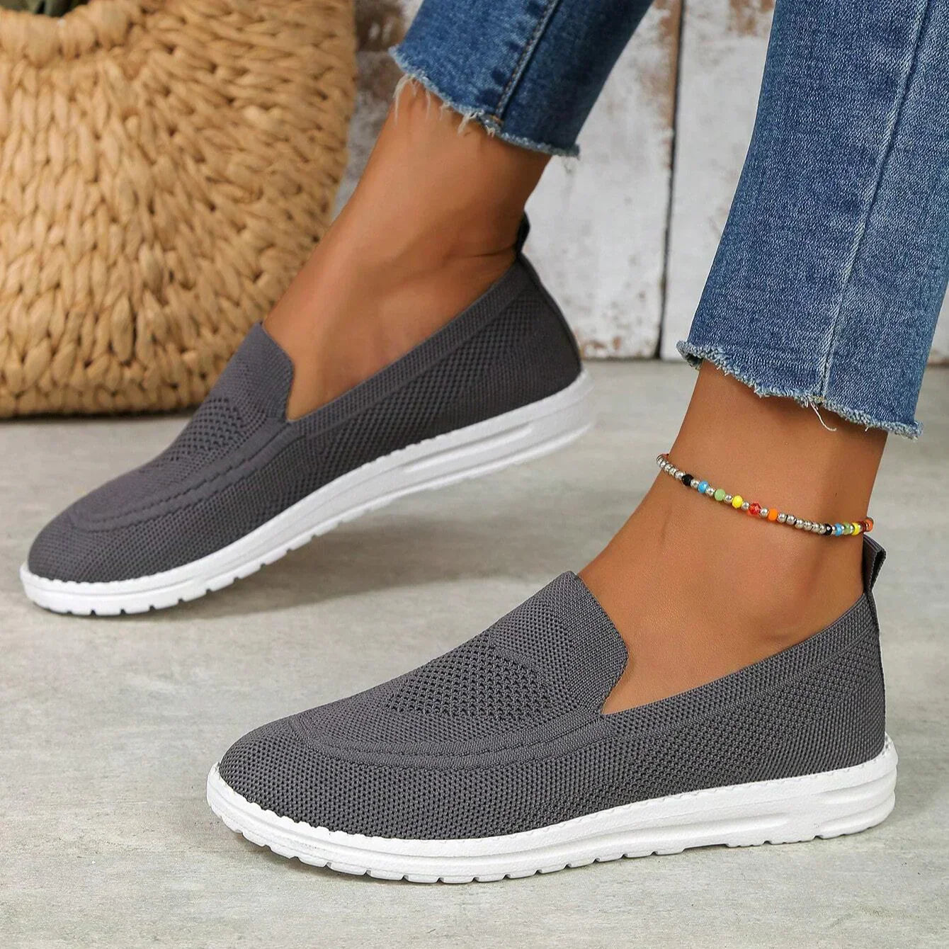 Claria | Baskets décontractées femme sans lacets en tissu respirant