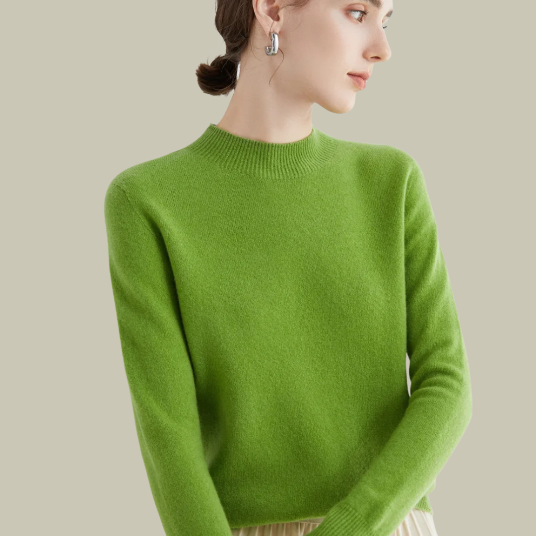 Ivania | Jersey de lana merino con cuello alto para mujer