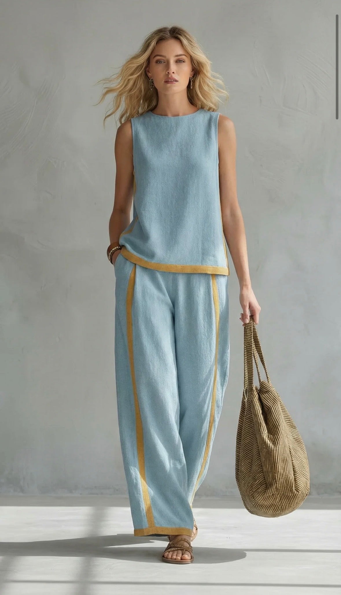 Leoncia | Conjunto elegante con top sin mangas y pantalón