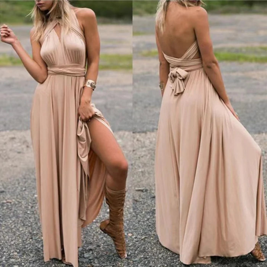 Elena | Robe longue dos nu avec un design polyvalent