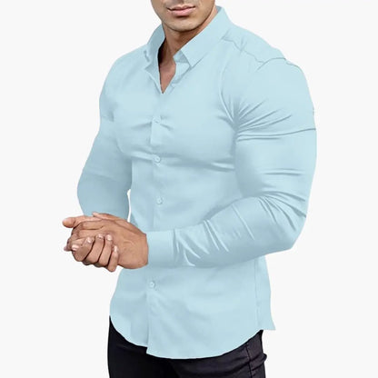 José | Slim fit men's shirt with buttons and long sleeves