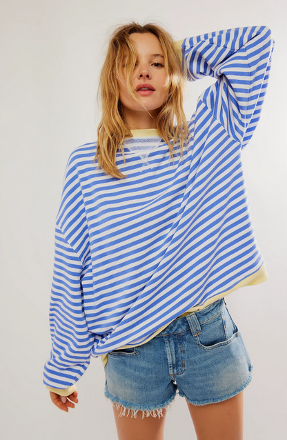 Elisa | Women's Striped Round Neck Spring Sweater