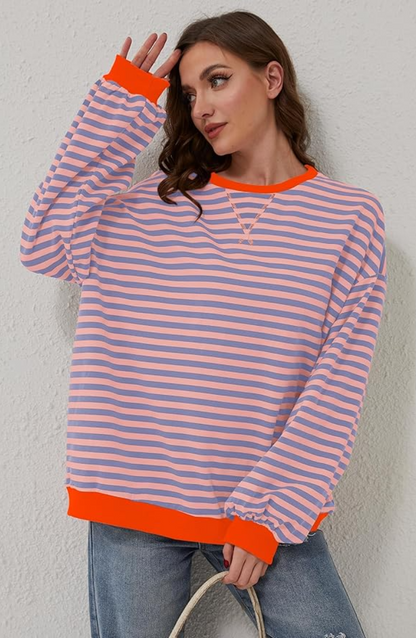 Elisa | Women's Striped Round Neck Spring Sweater