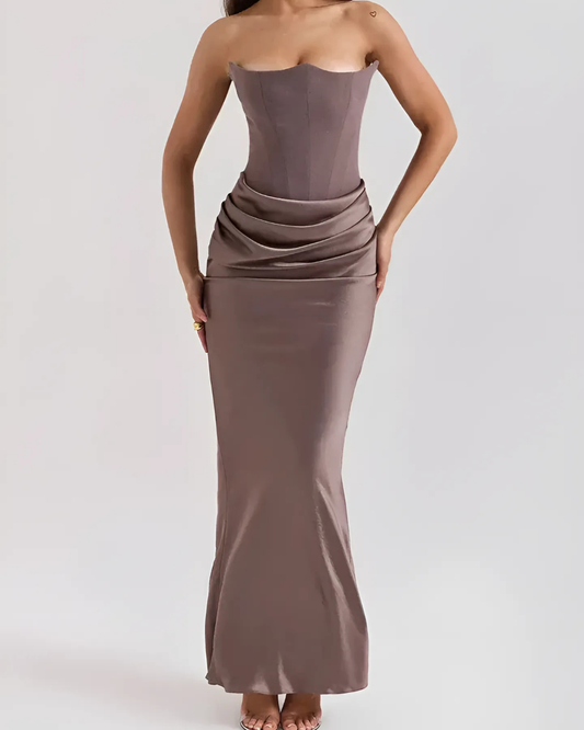 Lorena | Women's maxi wedding dress with elegant draped design