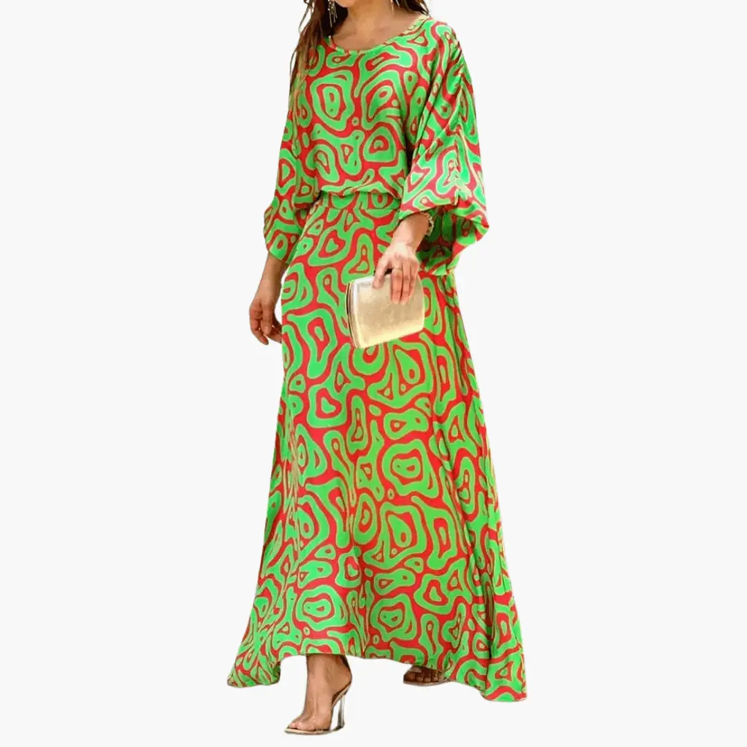 Gabriela | Vestido maxi para mujer con estampado estilo boho
