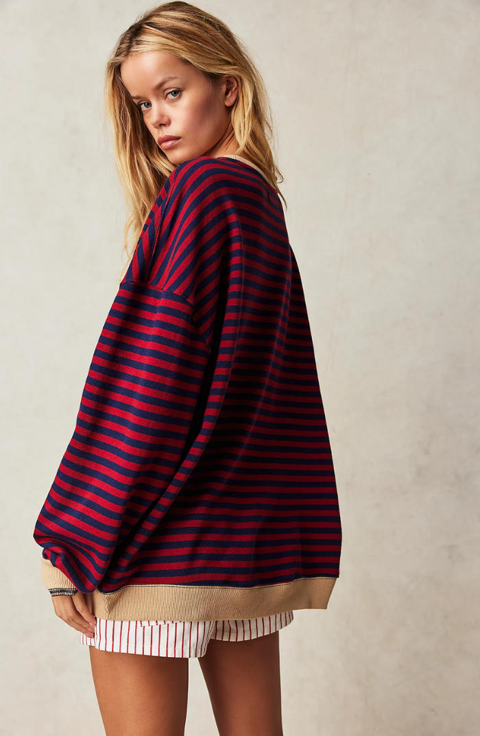 Elisa | Women's Striped Round Neck Spring Sweater