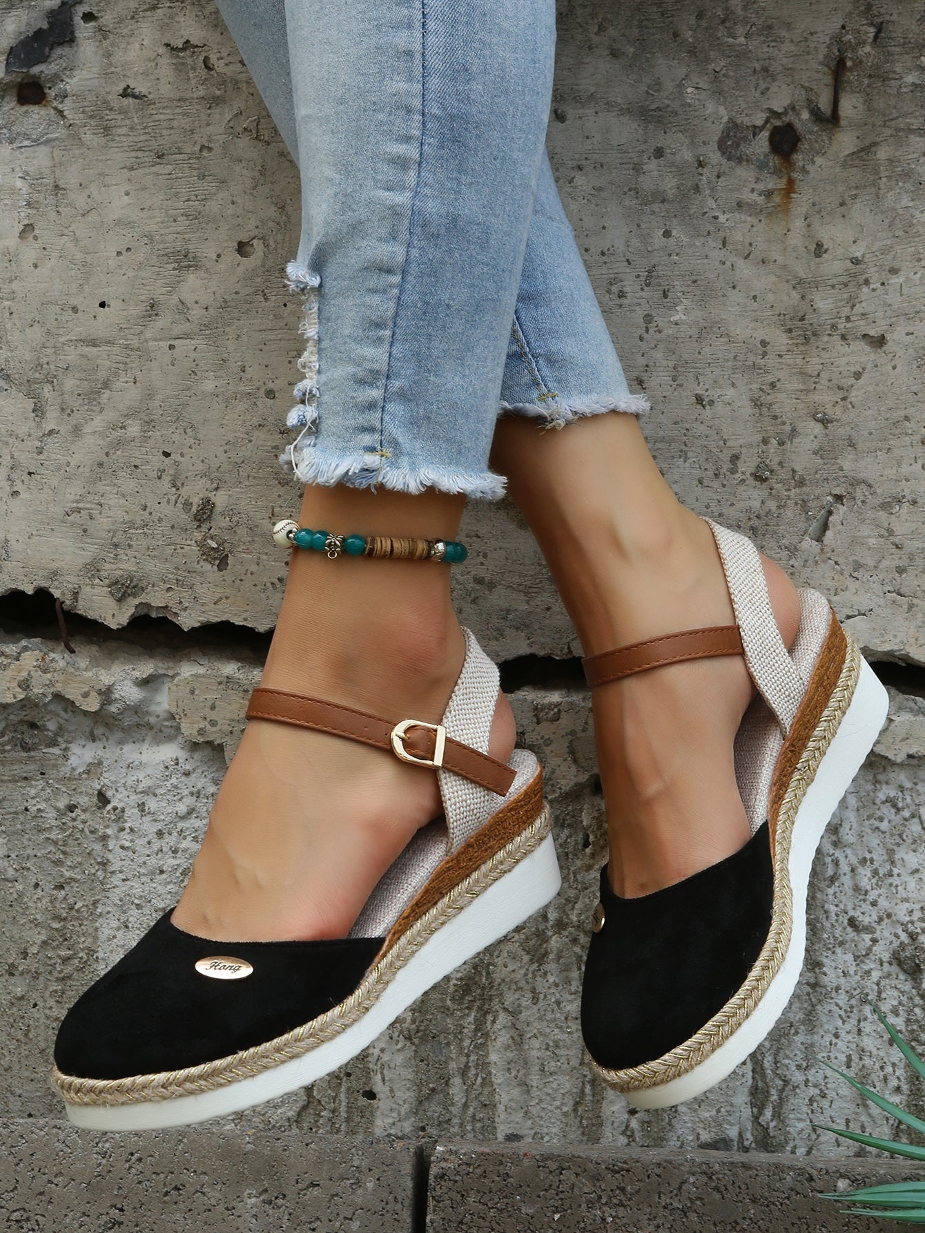 Gracia | Women's platform espadrilles with metallic detail