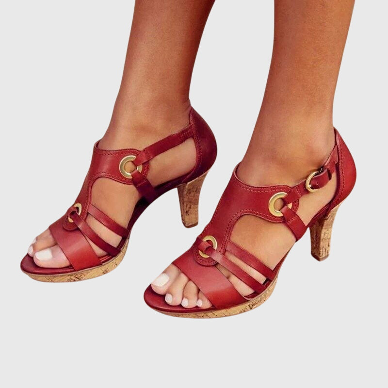 Eloísa | Tacones ortopédicos con tiras y tacón medio