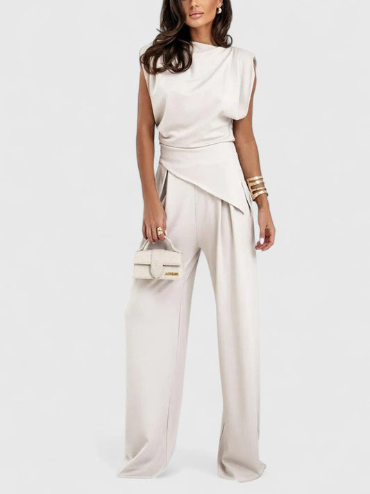 Renata | Conjunto elegante con pantalón y top sin mangas