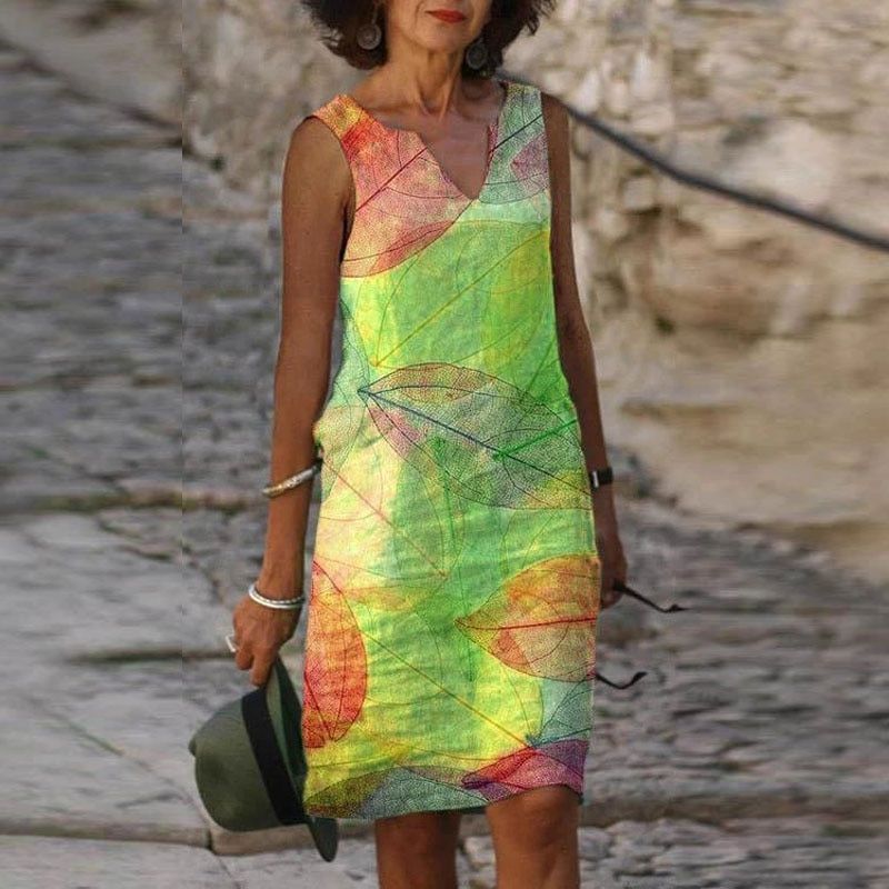 Zorviano | Minivestido elegante de mujer con cuello en V | Sin Mangas