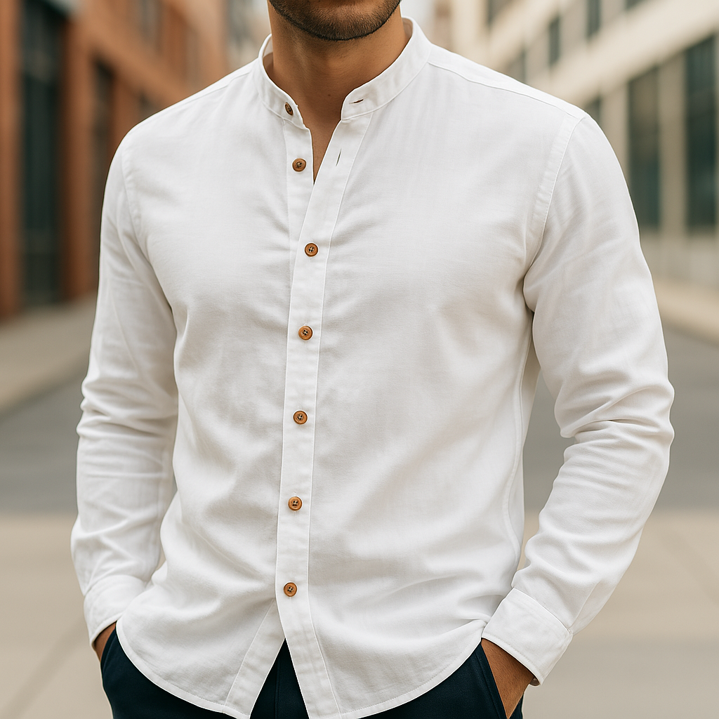 Lioren | Camisa con botones y manga larga de lino y algodón