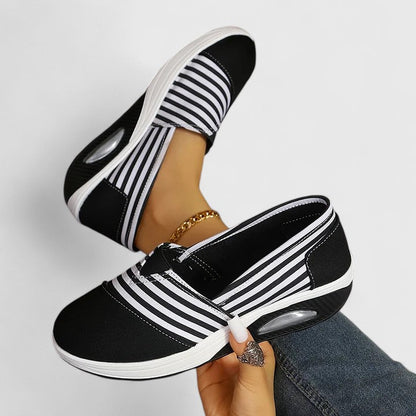 Julena | Orthopedic slip-on sneakers with stripes and design