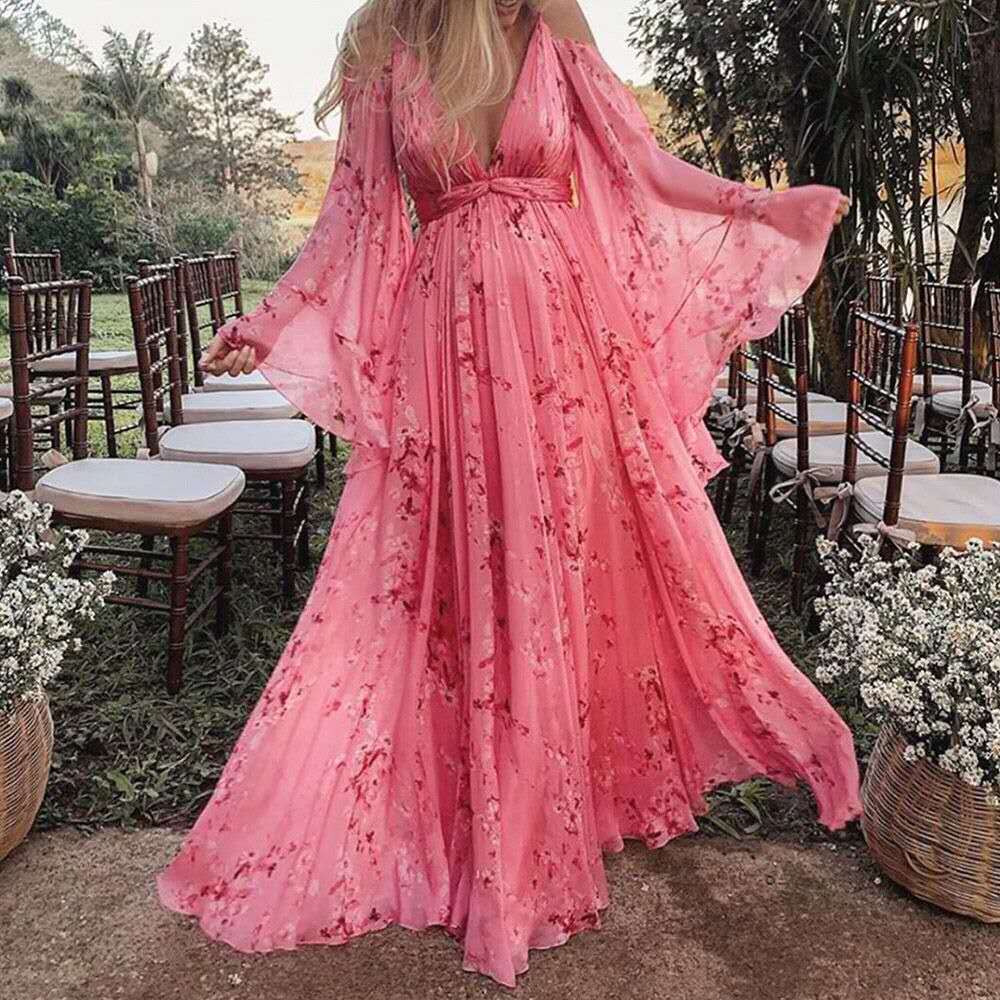Odalys | Women's Floral Print Long Dress | Elegant