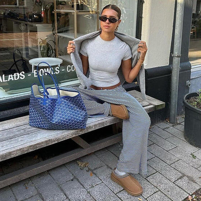 Eulalia | Pantalón de primavera para mujer con rayas y corte relajado