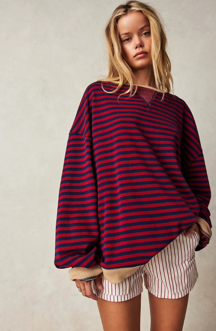 Elisa | Women's Striped Round Neck Spring Sweater