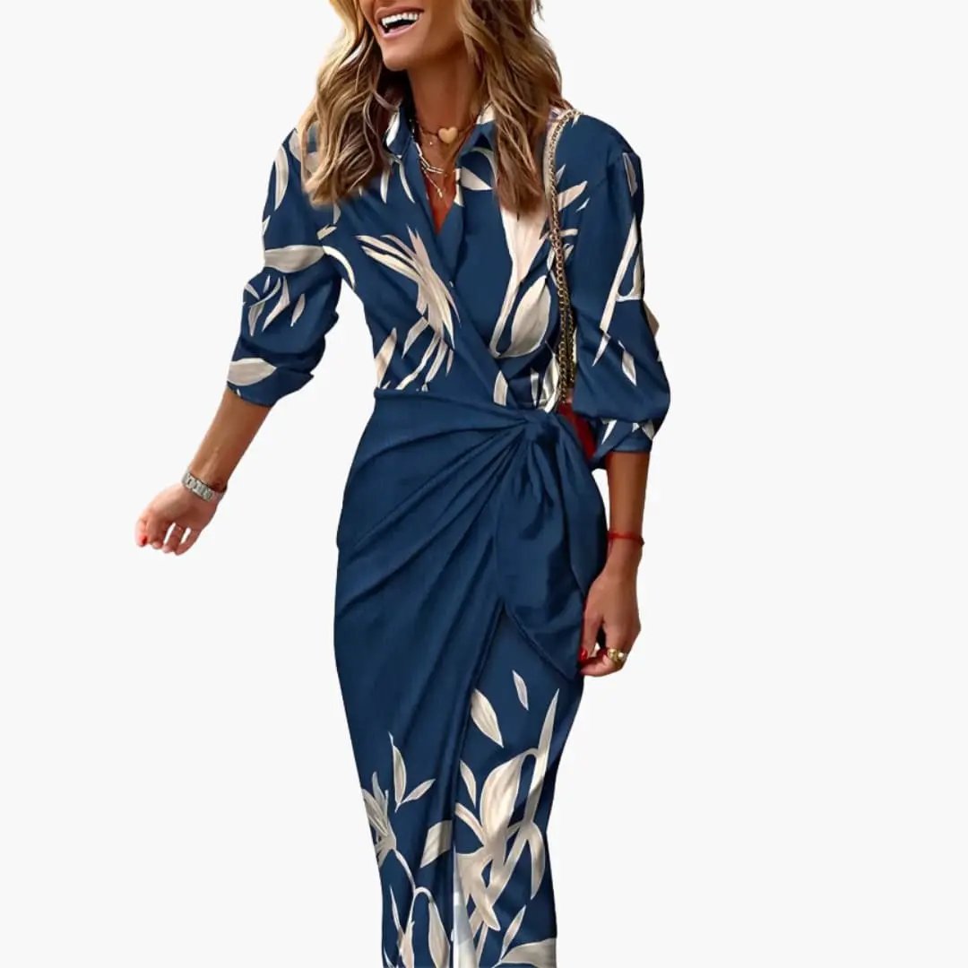 Cristina | Vestido camisero a rayas para mujer de algodón
