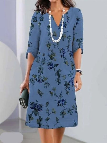 Velina | Vestido mini con estampado floral y escote en V