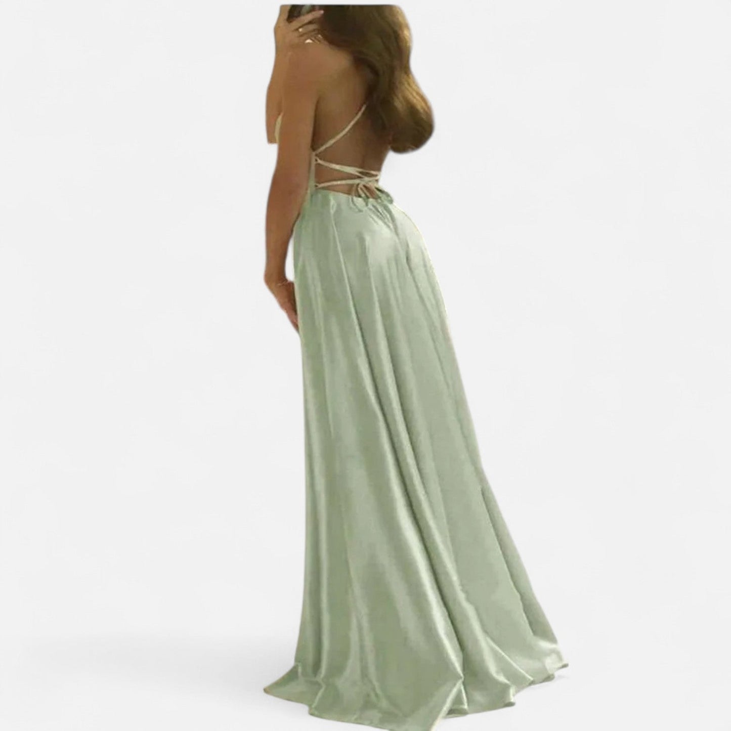 Belina | Women's maxi guest dress with slit and straps
