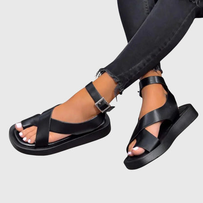 Abril | Sandalias ortopédicas con tira cruzada y hebilla