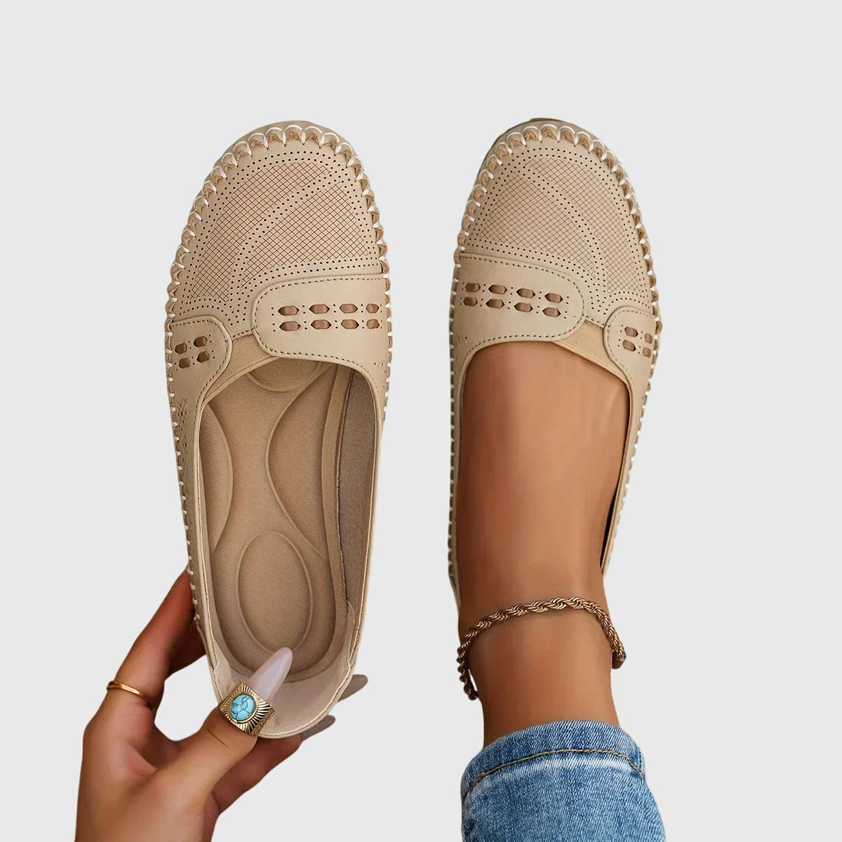 Dafne | Mocasines informales de mujer para primavera con diseño calado