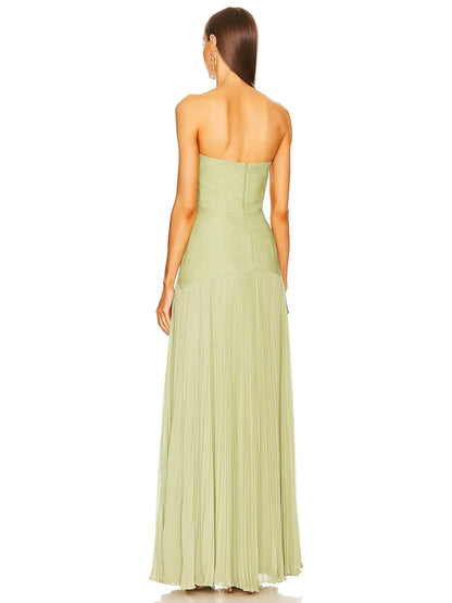 Elviera | Women's maxi dress with pleats and strapless wedding style