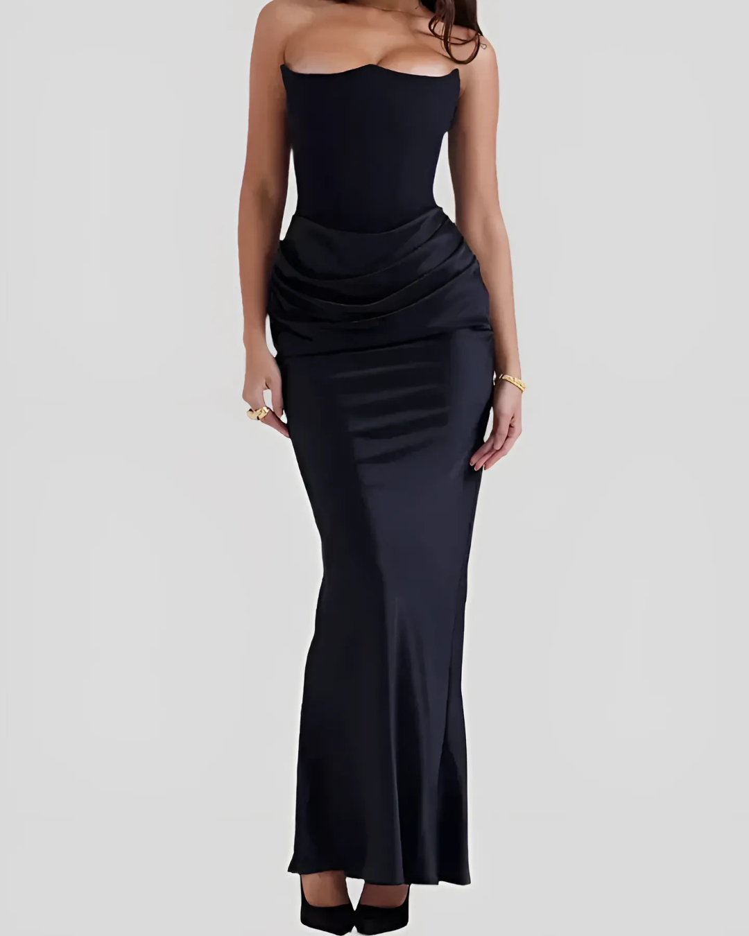 Lorena | Women's maxi wedding dress with elegant draped design