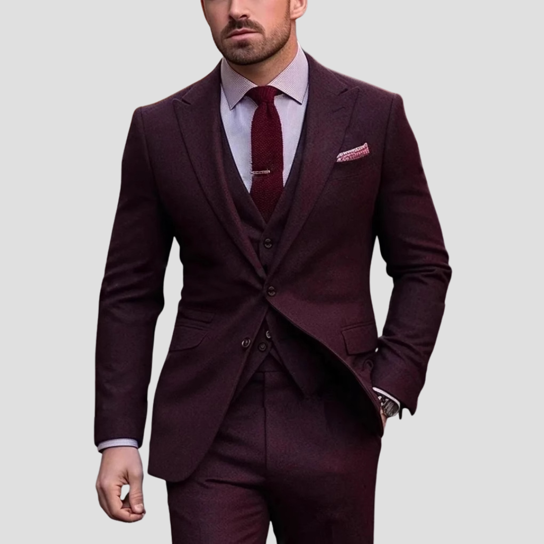 Ricardo | Traje de tres piezas para hombre con chaleco y corte slim