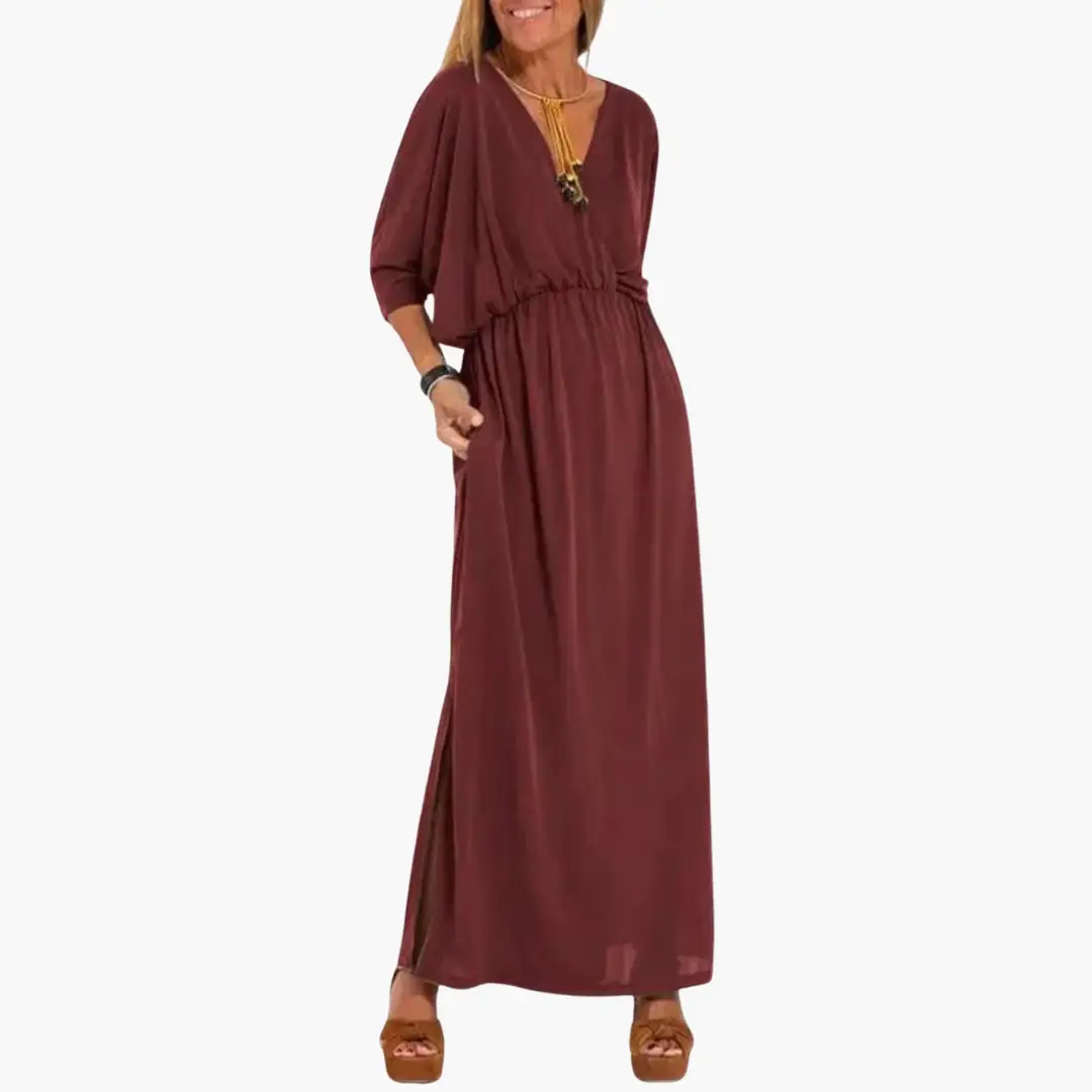 Pilar | Women's dress with V-neck and long design
