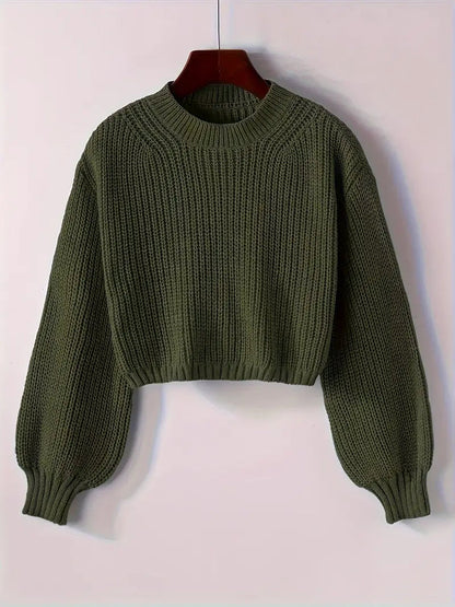 Calyra | Jersey corto de punto acanalado para mujer de invierno