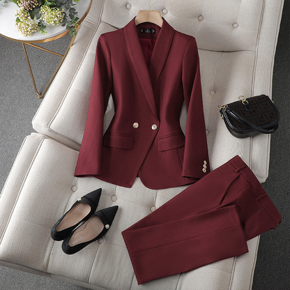 Amparo | Traje para mujer con blazer cruzado y pantalón