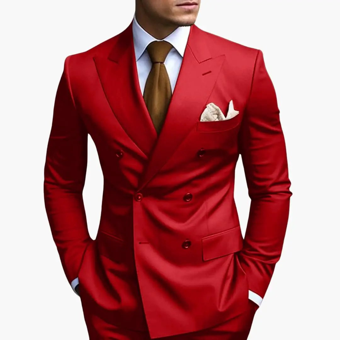 Fabian | Costume de mariage pour homme avec revers et design croisé