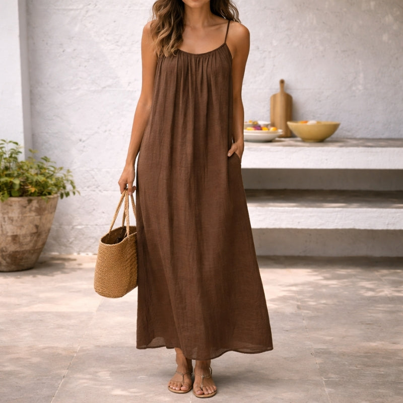Trinidad | Vestido maxi para mujer con tirantes finos y corte suelto