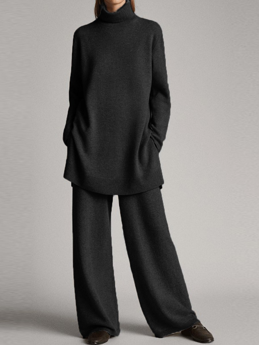 Esperanza | Conjunto de invierno de punto canalé cómodo para mujer