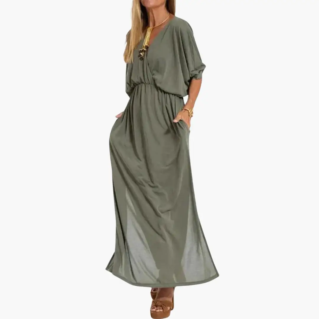 Pilar | Women's dress with V-neck and long design