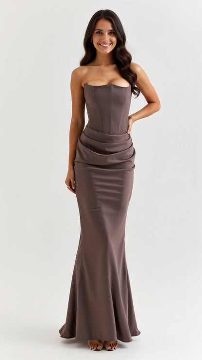 Florena | Women's maxi wedding dress with elegant column silhouette