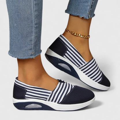 Julena | Orthopedic slip-on sneakers with stripes and design
