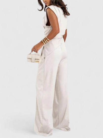 Renata | Conjunto elegante con pantalón y top sin mangas