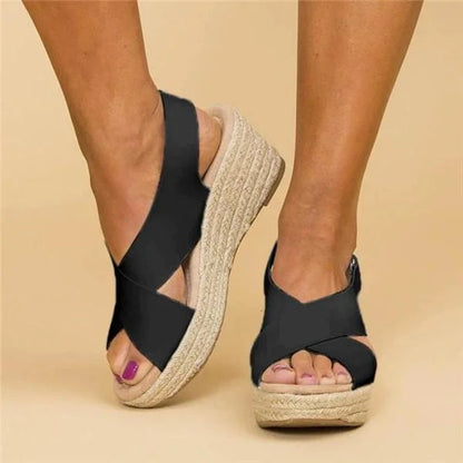 Xiadani | Sandalias de cuña para mujer con tiras cruzadas | Verano