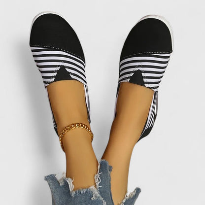 Julena | Orthopedic slip-on sneakers with stripes and design
