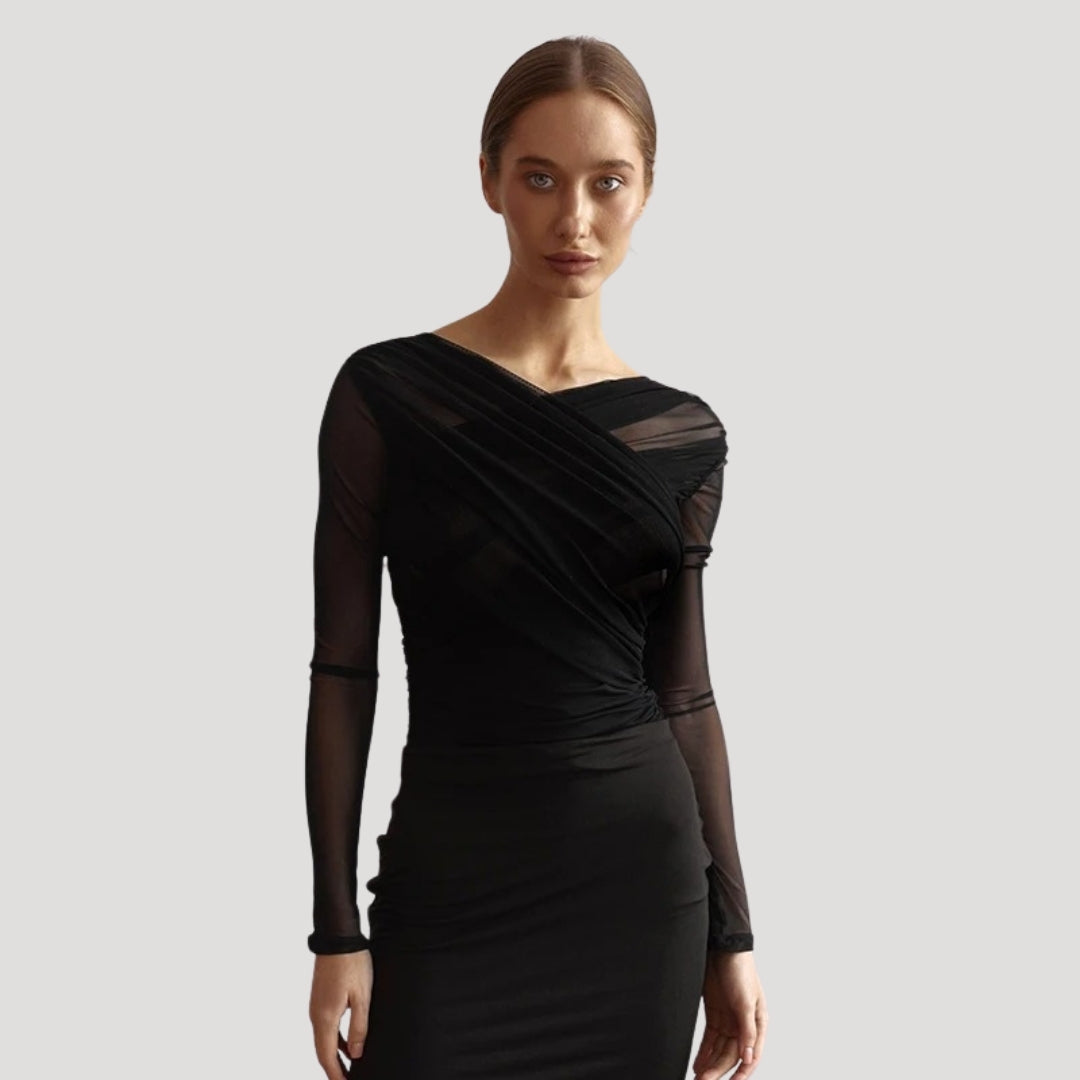 Isona | Top cruzado de manga larga para mujer de primavera