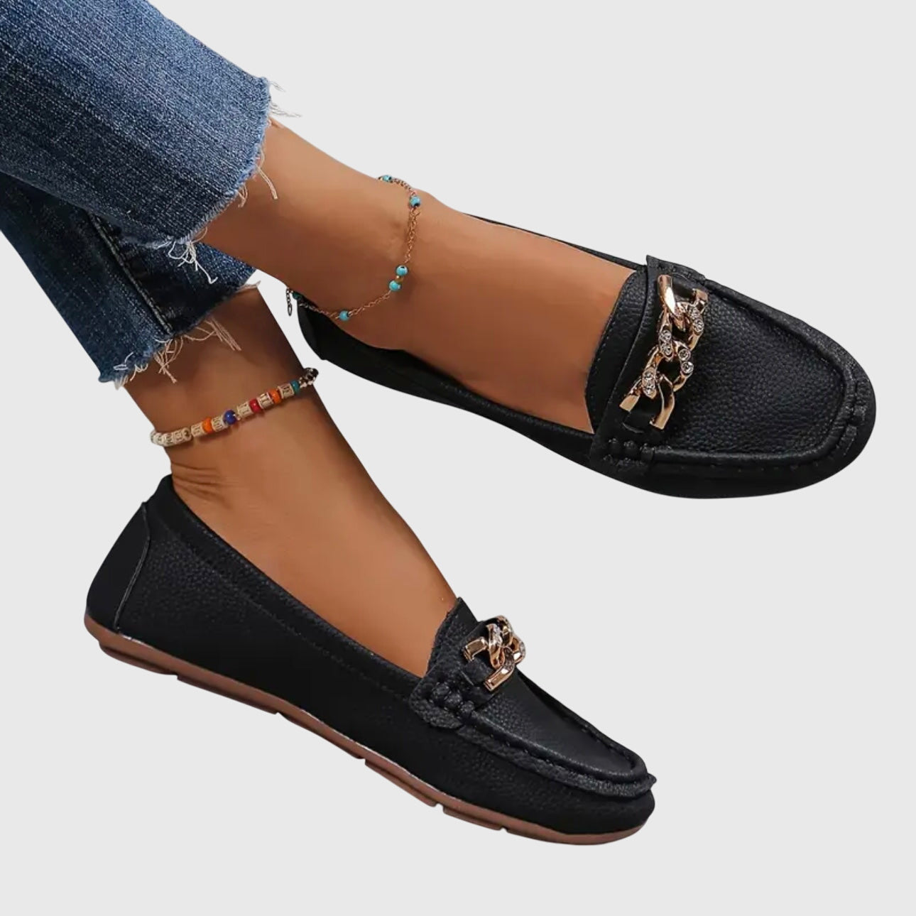 Melira | orthopedic loafers with metal detail and design