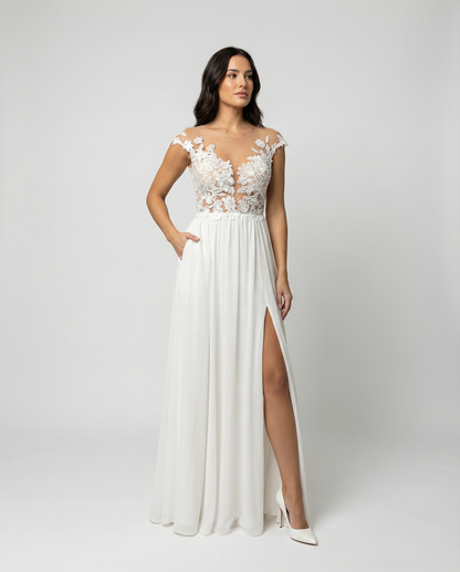 Thalina | Lace Maternity Long Dress | Maxi