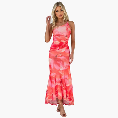 Catalina | Vestido para mujer de un hombro floral elegante