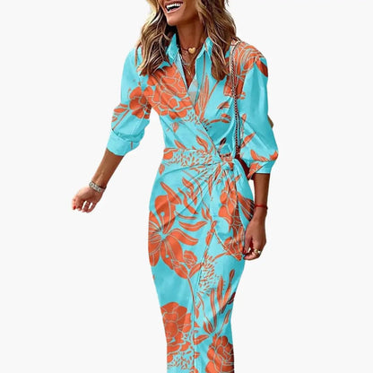 Cristina | Vestido camisero a rayas para mujer de algodón